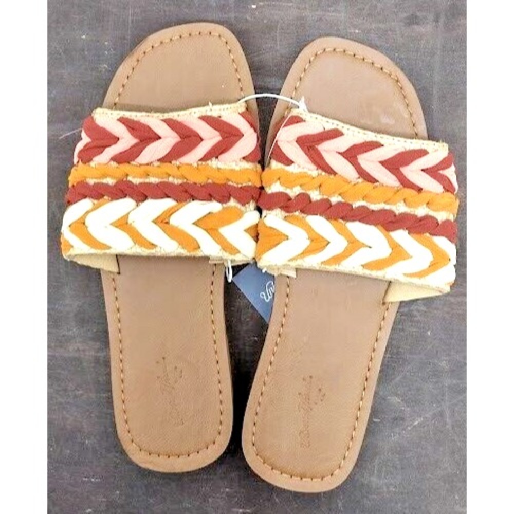 Universal Thread Women's Braided Slide Sandals Natural Eve Size 6.5